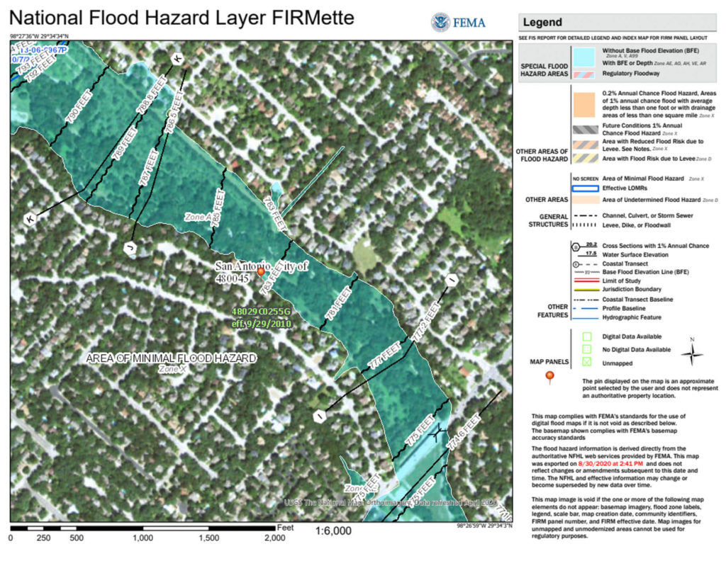 05 FEMA flood hazard area encompassing lower reach of Lorence Creek